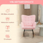 Gungstol Retro Teddy Fleece Rosa 92 x 71x 101 cm