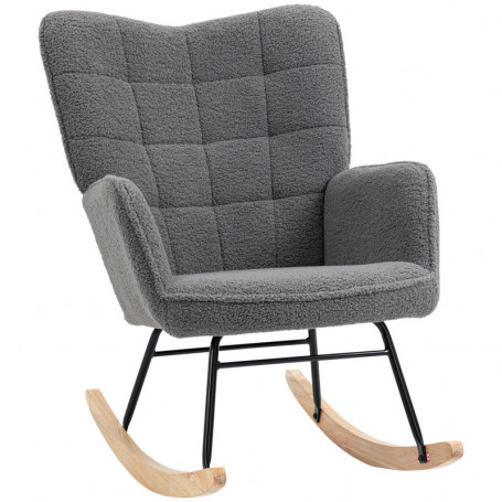 Gungstol Retro Teddy Fleece Mörkgrå 92 x 71x 101 cm