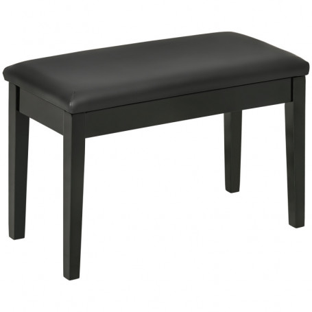 Pianobänk Träben Svart Stoppad 75 x 35 x 49 cm