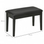 Pianobänk Träben Svart Stoppad 75 x 35 x 49 cm