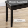 Pianobänk Träben Svart Stoppad 75 x 35 x 49 cm