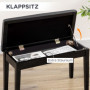 Pianobänk Träben Svart Stoppad 75 x 35 x 49 cm