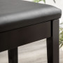 Pianobänk Träben Svart Stoppad 75 x 35 x 49 cm