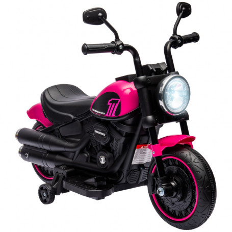 Elmotorcykel med Stödhjul, Strålkastare för Barn 1,5 till 3 år, Rosa