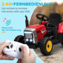 Elbil för Barn Traktor med Släp Röd - Svart