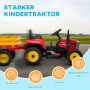 Elbil för Barn Traktor med Släp Röd - Svart