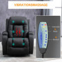 Massagefåtölj med Lutning 150°, Rotations- och Gungfunktion, Svart Läder