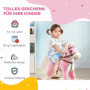 Gunghäst i plysch med ljudfunktion och fotstöd – rosa, för barn 3–6 år