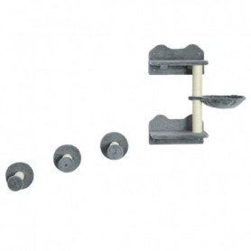 Klättervägg - Klösträd med Hängmatta Grå Krämvit