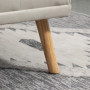 3-sits Bäddsoffa Fällbart Ryggstöd med Fällbord Linnemönstrad Beige
