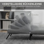Bäddfåtölj Justerbar Ryggstöd Grå, Svarta Ben