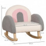 Gungstol för Barn Teddy Fleece grå+rosa+Vit