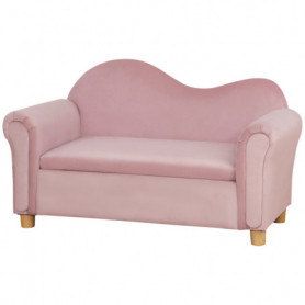 Barnsoffa 2-sits med Förvaringsutrymme 84 x 41,5 x 48,5 cm, Rosa