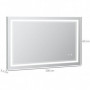 Badrumsspegel med LED-Belysning 100 x 60 cm Silver