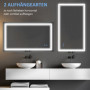 Badrumsspegel med LED-Belysning 100 x 60 cm Silver