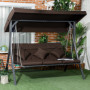 Hammock Gunga 3-sits med Fotstöd, Brun, 270 kg
