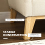 Soffa 2-sits Scandinavian Design Träram Beige 137 x 78 x 78 cm