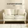 Soffa 2-sits Scandinavian Design Träram Beige 137 x 78 x 78 cm