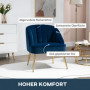 Fåtölj i Retrodesign Sammet Blå Guld