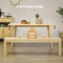 Bänk i Trä 3-sits 150W x 33D x 45H cm Natur