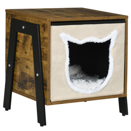Katthus Inomhus Industriell Design Brun Svart 41 x 34 x 43,5 cm