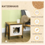 Katthus Inomhus Industriell Design Brun Svart 41 x 34 x 43,5 cm