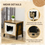 Katthus inomhus industriell design 41×34×43,5 cm brun/svart MDF & s...