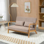 Soffa 2-sits Retro Design med 2 Kuddar Brun