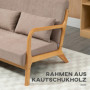 Soffa 2-sits Retro Design med 2 Kuddar Brun