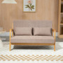 Soffa 2-sits Retro Design med 2 Kuddar Brun