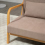 Soffa 2-sits Retro Design med 2 Kuddar Brun