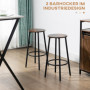 2-pack Barstolar Rund Industri Vintage Brun Ø30 x 65H cm