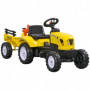 Trampbil Traktor med Släp Metallram Gul - Svart