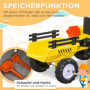 Trampbil Traktor med Släp Metallram Gul - Svart