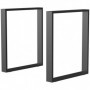 2x Stålben till Matbord 72 x 60 cm Rektangel Industriell Svart, Förborrade Hål