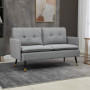Soffa 2-sits Retro Design Ljusgrå, Svartben 139 x 68 x 80 cm