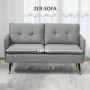 Soffa 2-sits Retro Design Ljusgrå, Svartben 139 x 68 x 80 cm