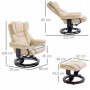 Relax Fåtölj med Fotpall - Fällbart Ryggstöd Beige