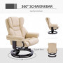Relax Fåtölj med Fotpall - Fällbart Ryggstöd Beige