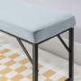 Bänk 100 x 35 x 47 cm, Sammet Grå Dyna - Svart Metallram