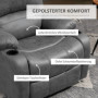 Avslappningsfåtölj med Fotstöd och Liggfunktion Vintage Grå Läder