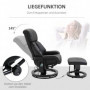 Relax Fåtölj med Massagefunktion och Fotstöd Konstläder Svart