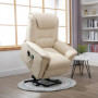 Massagefåtölj med Lyfthjälp och Värmefunktion Beige Läder