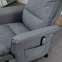 Massagefåtölj med Fotpall och Fjärrkontroll Grå Linne