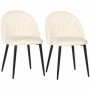 2-pack Matsalsstolar Sammet Beige Skalformat