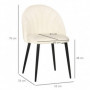2-pack Matsalsstolar Sammet Beige Skalformat