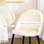 2-pack Matsalsstolar Sammet Beige Skalformat
