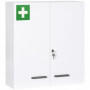 Medicinskåp Låsbart med 6 Innerfack, Robust Stålstomme 55 x 60 x 18 cm Vit