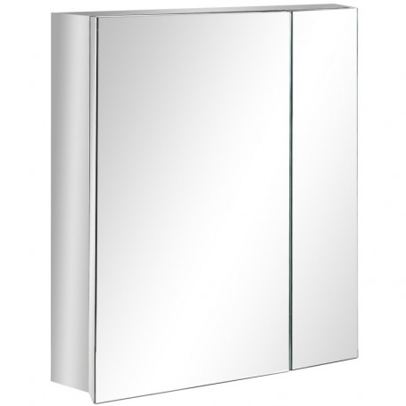 Badrum Spegelskåp 3 Hyllor Silver 54 x 60 x 13 cm