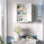 Medicinskåp 30 x 46 x 14 cm Låsbar med 3 Fack Metall Vit